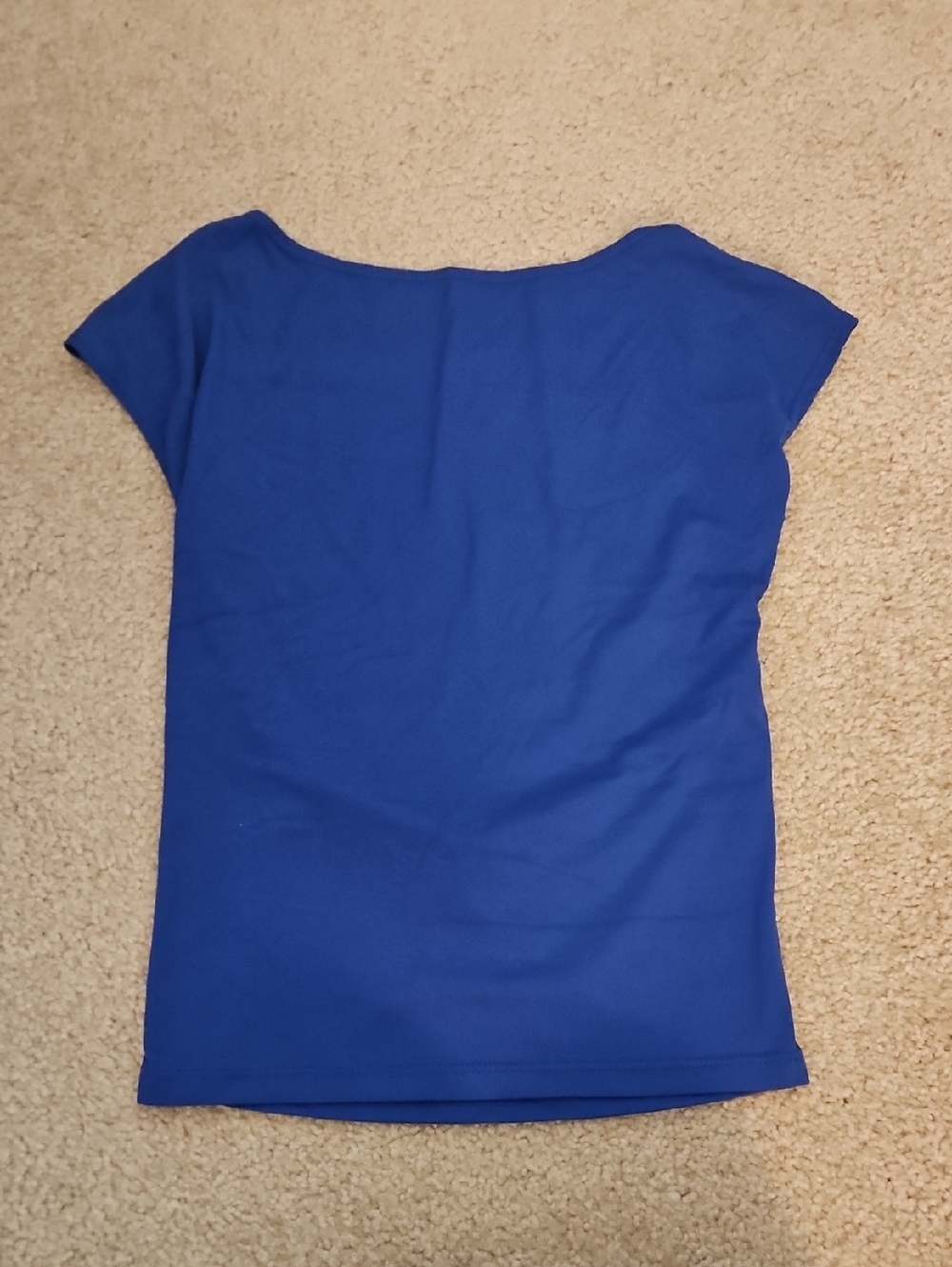Everyday Scoop Neck Short Sleeve Tee in Cobalt Blue With Open Back